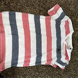 Abercrombie & Fitch Red, White, and Blue Striped Tee